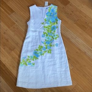 J. McLaughlin Floral Sleeveless Caftan Dress Linen